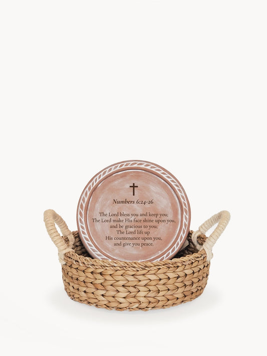Personalized Bread Warmer & Basket - Bible Round