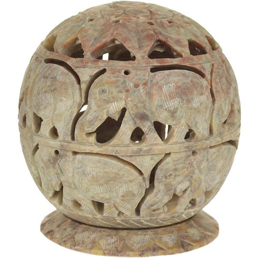 Hand Carved tea light Candle holder